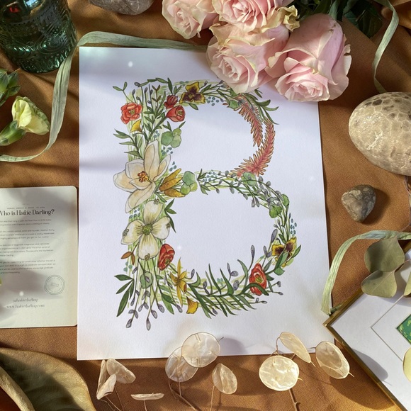 Hattie Darling - 8x10” Monogram Art Print - B - Picture 1 of 1
